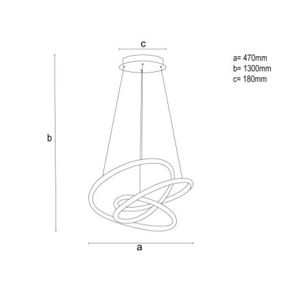 LED ściemnialny żyrandol na lince LED/90W/230V 3000-6500K śr. 47 cm + zdalne sterowanie