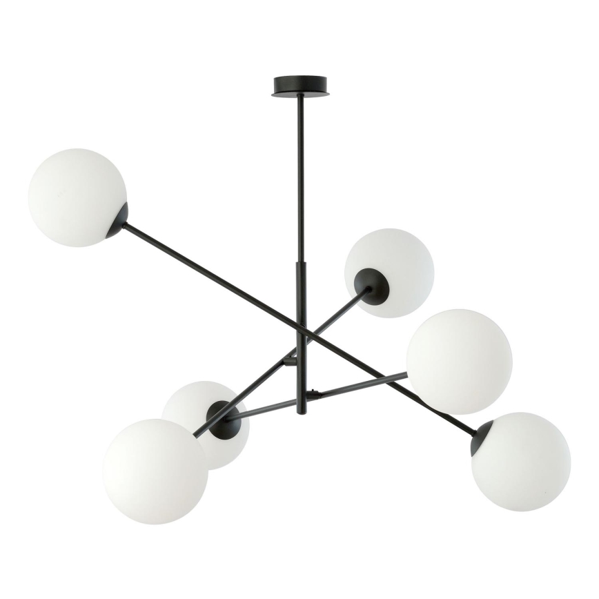 Żyrandol LINEAR 6xE14/10W/230V czarny/biały