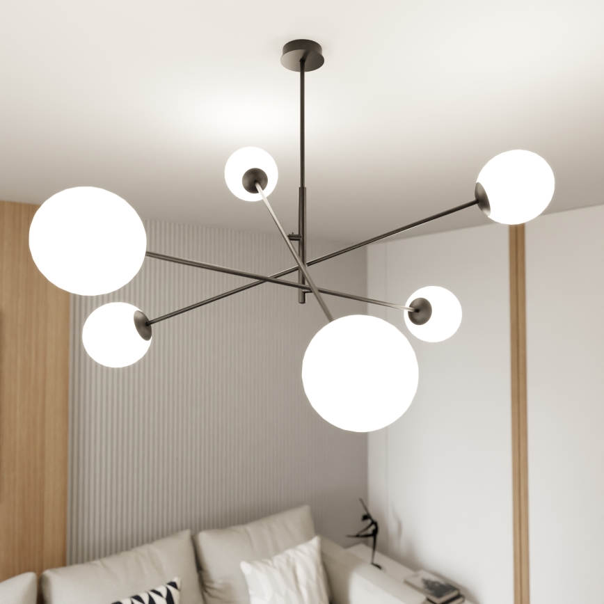 Żyrandol LINEAR 6xE14/10W/230V czarny/biały