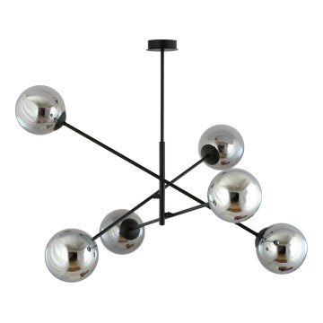 Żyrandol LINEAR 6xE14/10W/230V czarny/szary