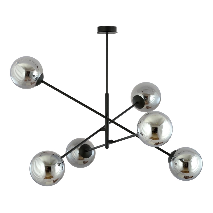 Żyrandol LINEAR 6xE14/10W/230V czarny/szary