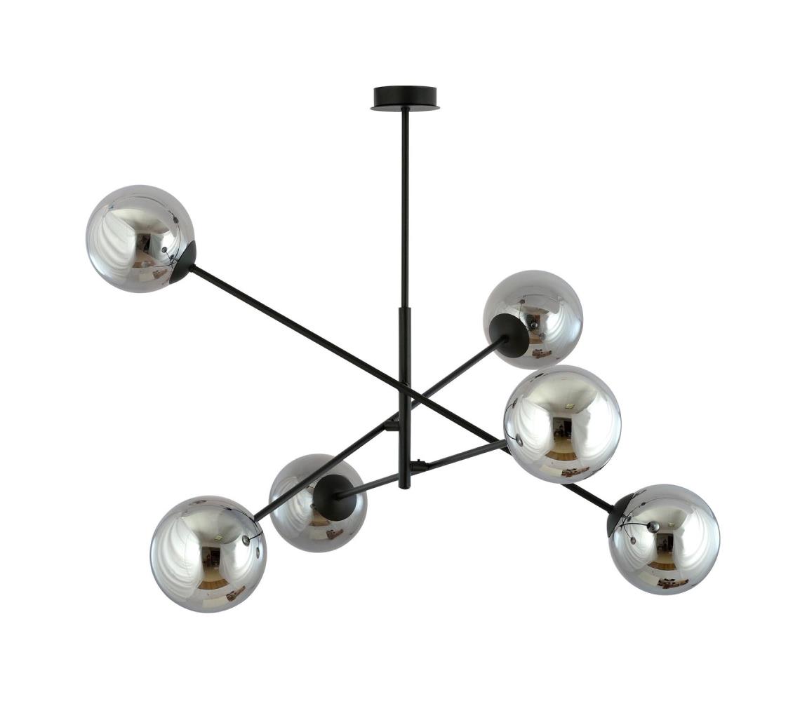 Żyrandol LINEAR 6xE14/10W/230V czarny/szary