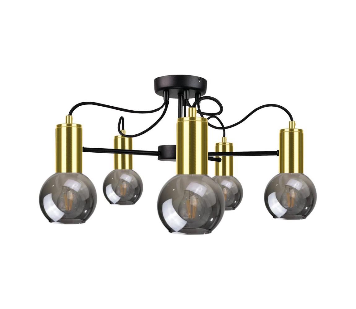 Żyrandol LIVA 5xE27/60W/230V czarny/złoty