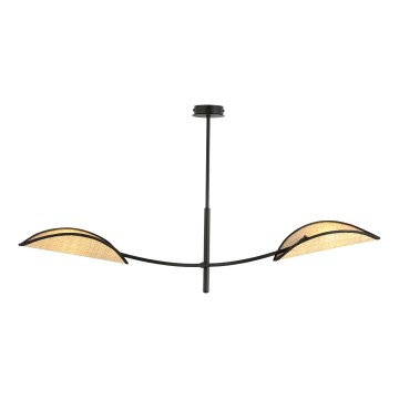 Żyrandol LOTUS 2xE14/10W/230V czarny/beżowy