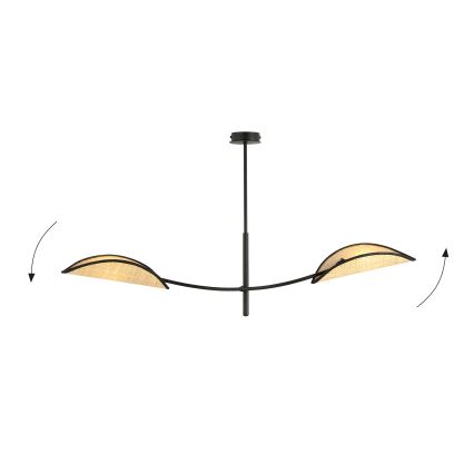 Żyrandol LOTUS 2xE14/10W/230V czarny/beżowy