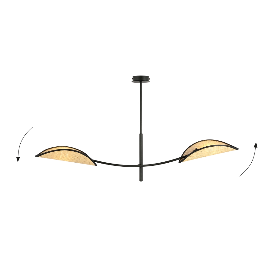 Żyrandol LOTUS 2xE14/10W/230V czarny/beżowy