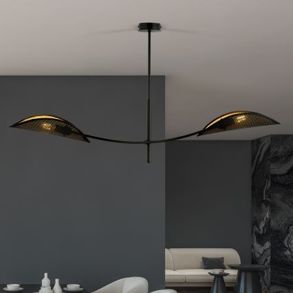 Żyrandol LOTUS 2xE14/10W/230V czarny/złoty