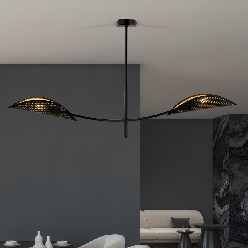 Żyrandol LOTUS 2xE14/10W/230V czarny/złoty