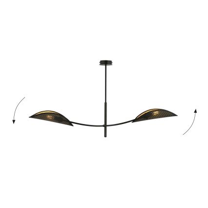 Żyrandol LOTUS 2xE14/10W/230V czarny/złoty