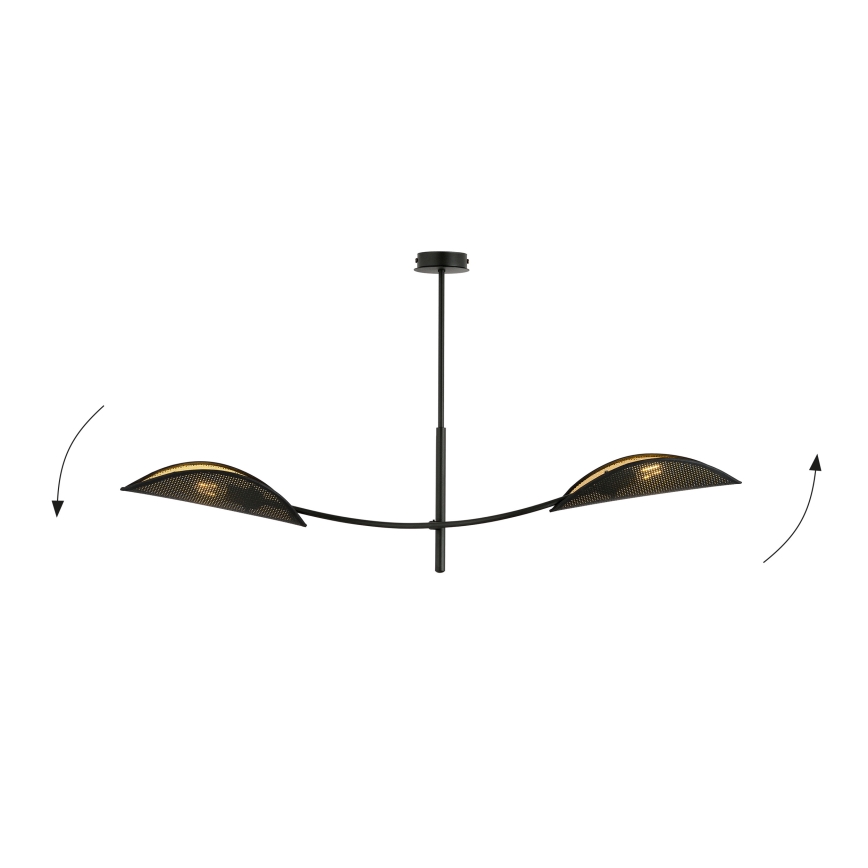 Żyrandol LOTUS 2xE14/10W/230V czarny/złoty