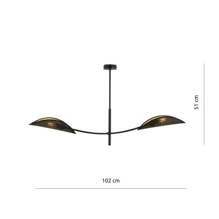 Żyrandol LOTUS 2xE14/10W/230V czarny/złoty
