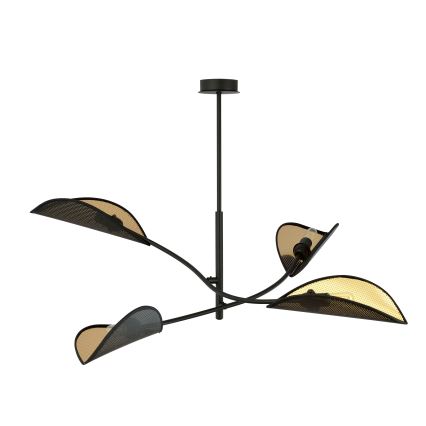 Żyrandol LOTUS 4xE14/10W/230V czarny/złoty