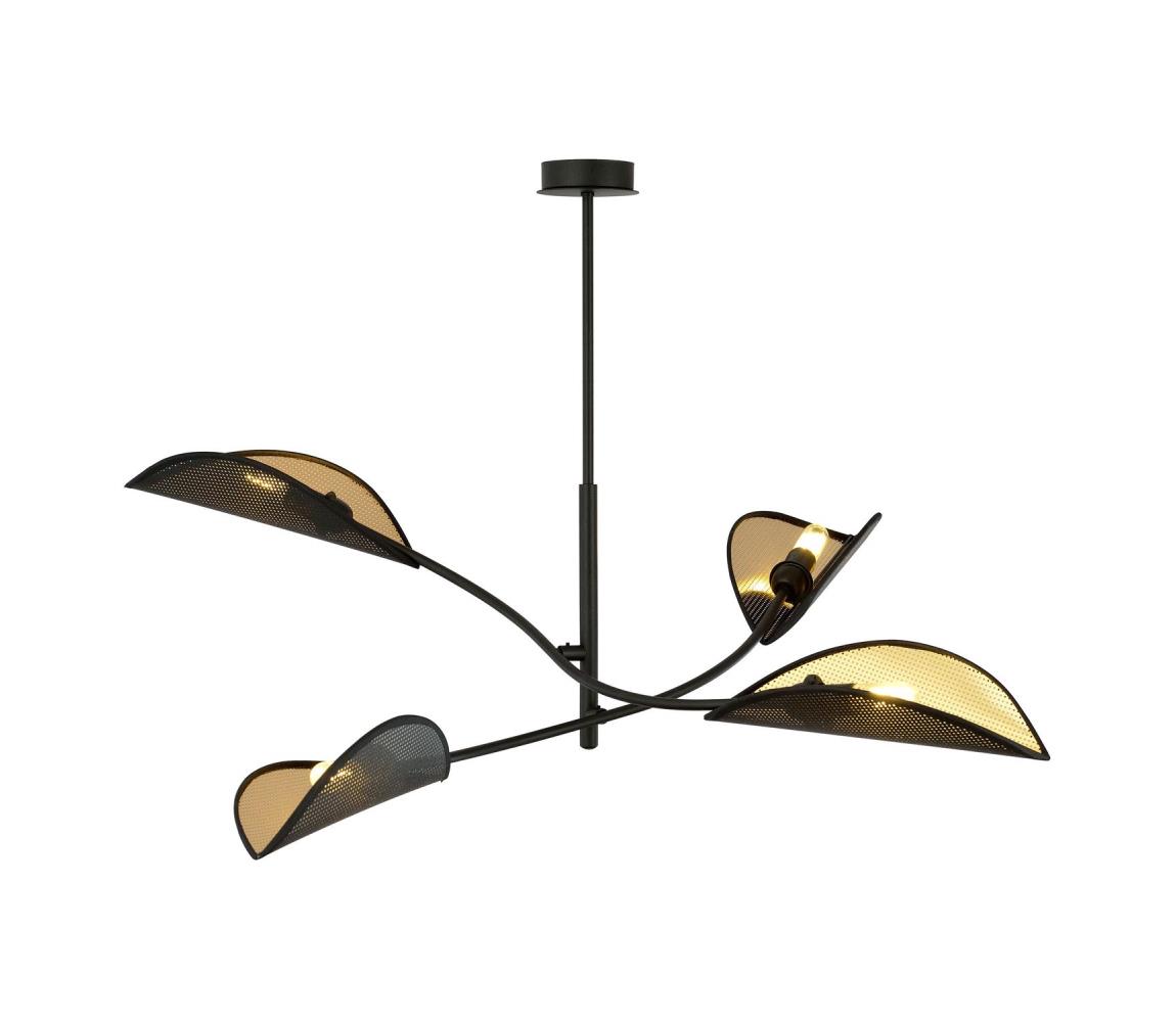 Żyrandol LOTUS 4xE14/10W/230V czarny/złoty