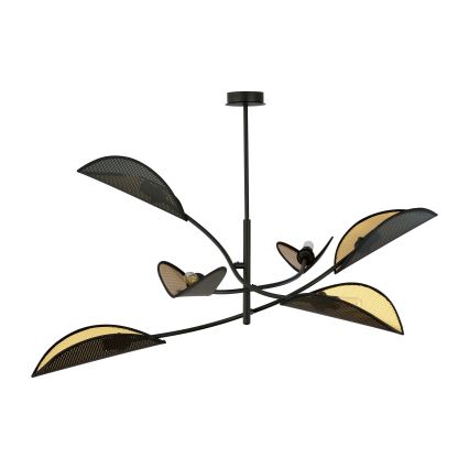 Żyrandol LOTUS 6xE14/10W/230V czarny/złoty