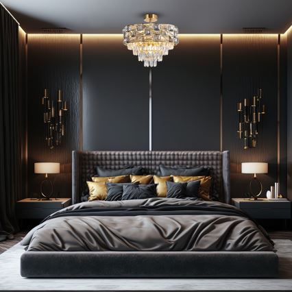 Żyrandol LUXURIA 9xE14/40W/230V złoty