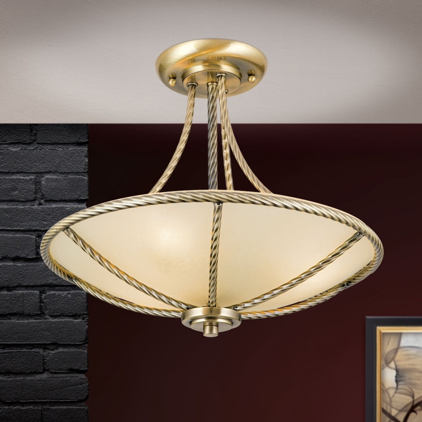 Żyrandol MAURO 3xE27/60W/230V śr. 42 cm brąz