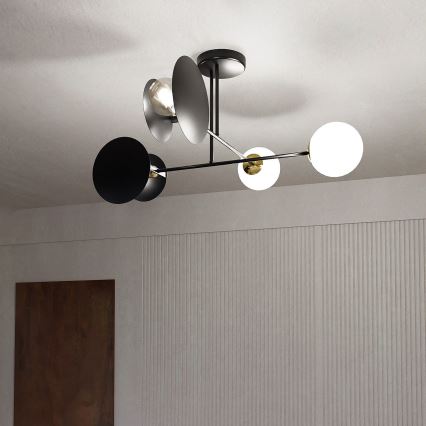 Żyrandol MINERVA 2xE27/15W + 2xE14/10W/230V czarny
