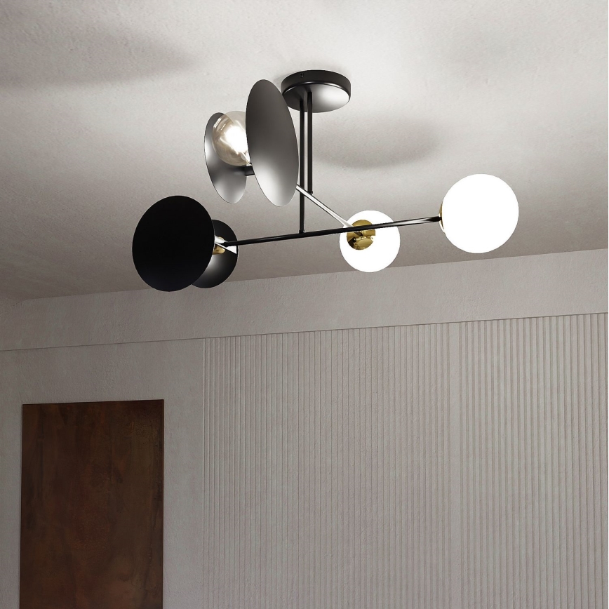 Żyrandol MINERVA 2xE27/15W + 2xE14/10W/230V czarny