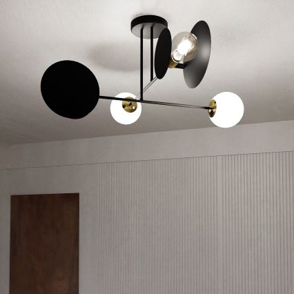 Żyrandol MINERVA 2xE27/15W + 2xE14/10W/230V czarny