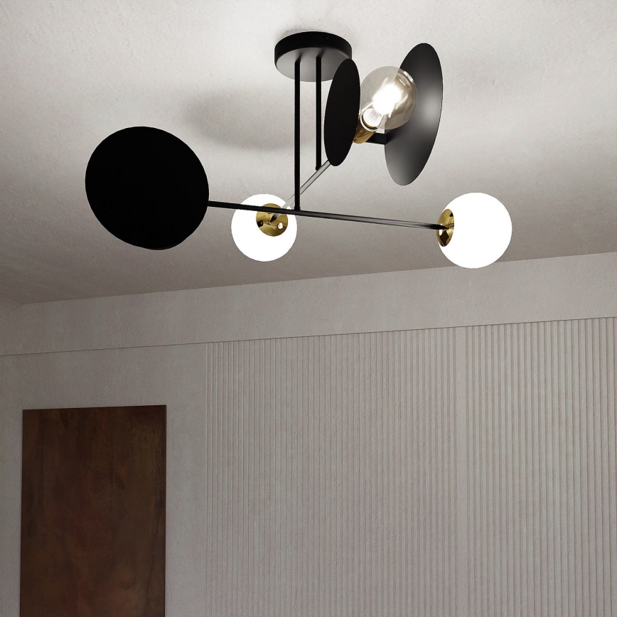 Żyrandol MINERVA 2xE27/15W + 2xE14/10W/230V czarny