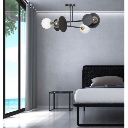 Żyrandol MINERVA 2xE27/15W + 2xE14/10W/230V czarny