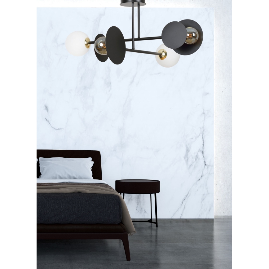 Żyrandol MINERVA 2xE27/15W + 2xE14/10W/230V czarny