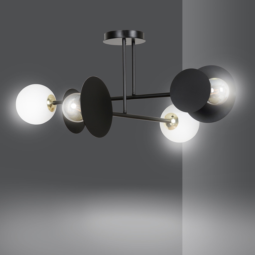 Żyrandol MINERVA 2xE27/15W + 2xE14/10W/230V czarny