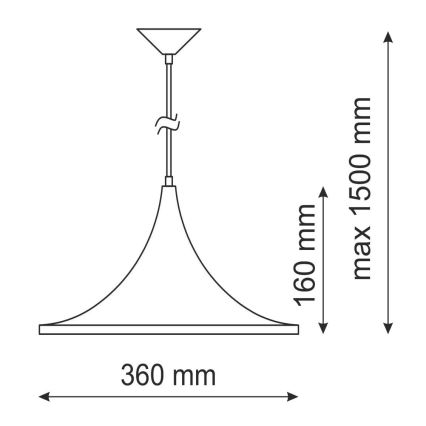 Żyrandol MODERN 1A 1xE27/20W/230V