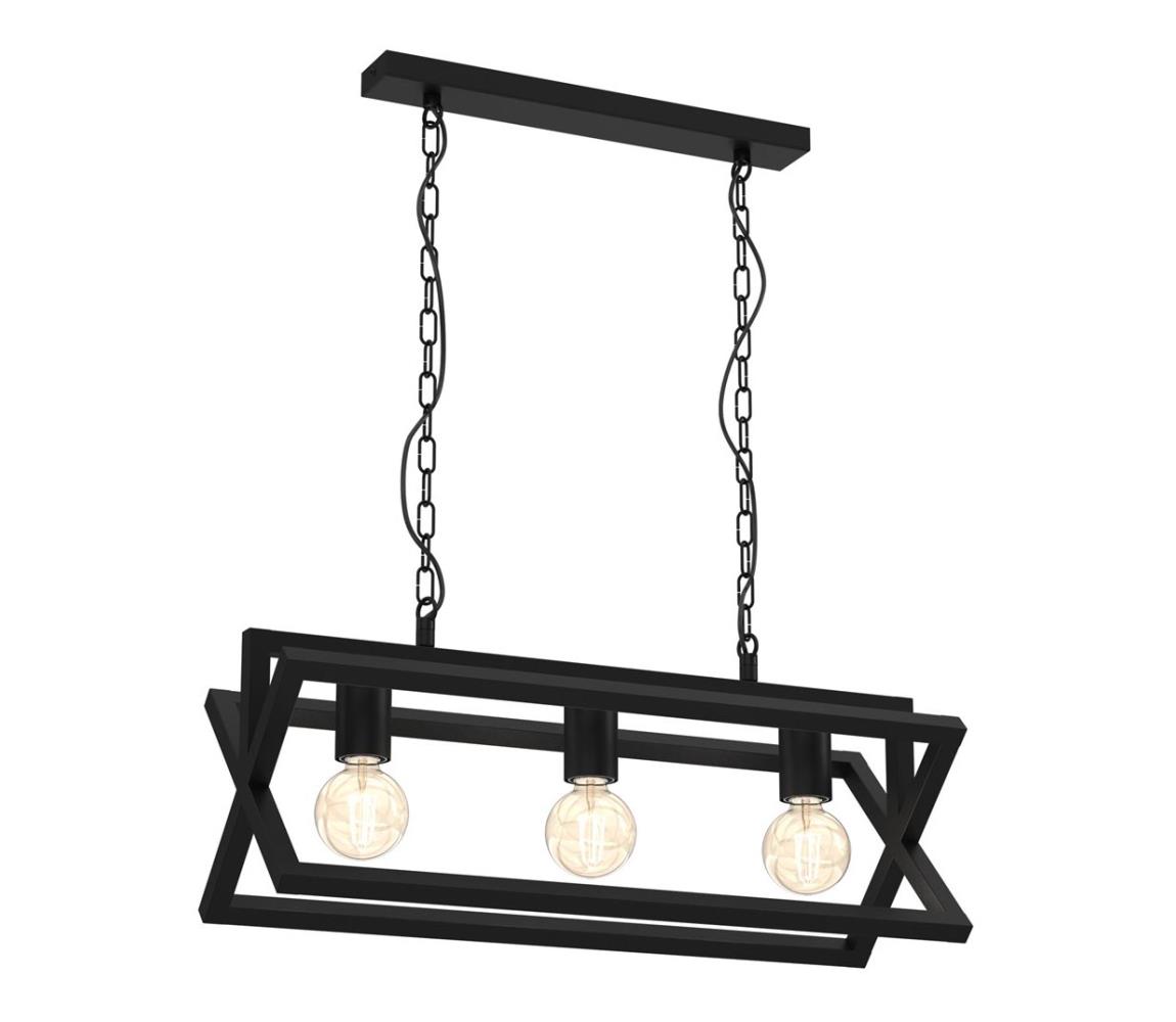 Żyrandol na łańcuchu ARNOLD 3xE27/60W/230V czarny