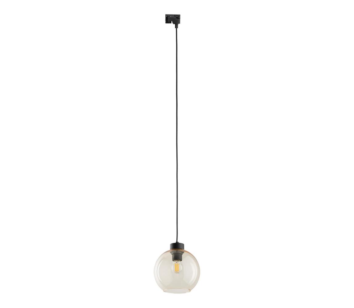 Żyrandol na łańcuchu do systemu szynowego CUBUS 1xE27/15W/230V czarny/dym beżowy