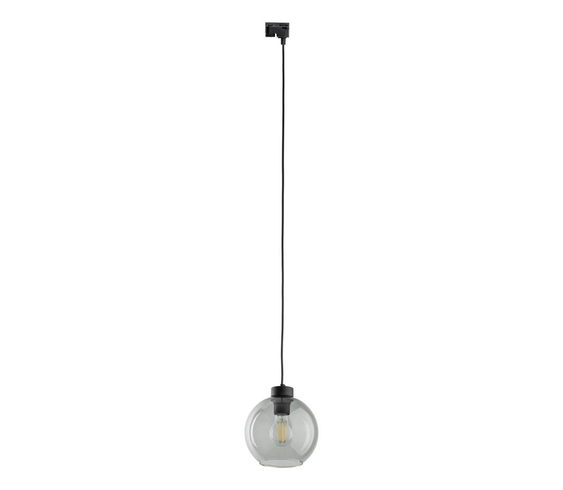 Żyrandol na łańcuchu do systemu szynowego CUBUS 1xE27/15W/230V czarny/dym czarny