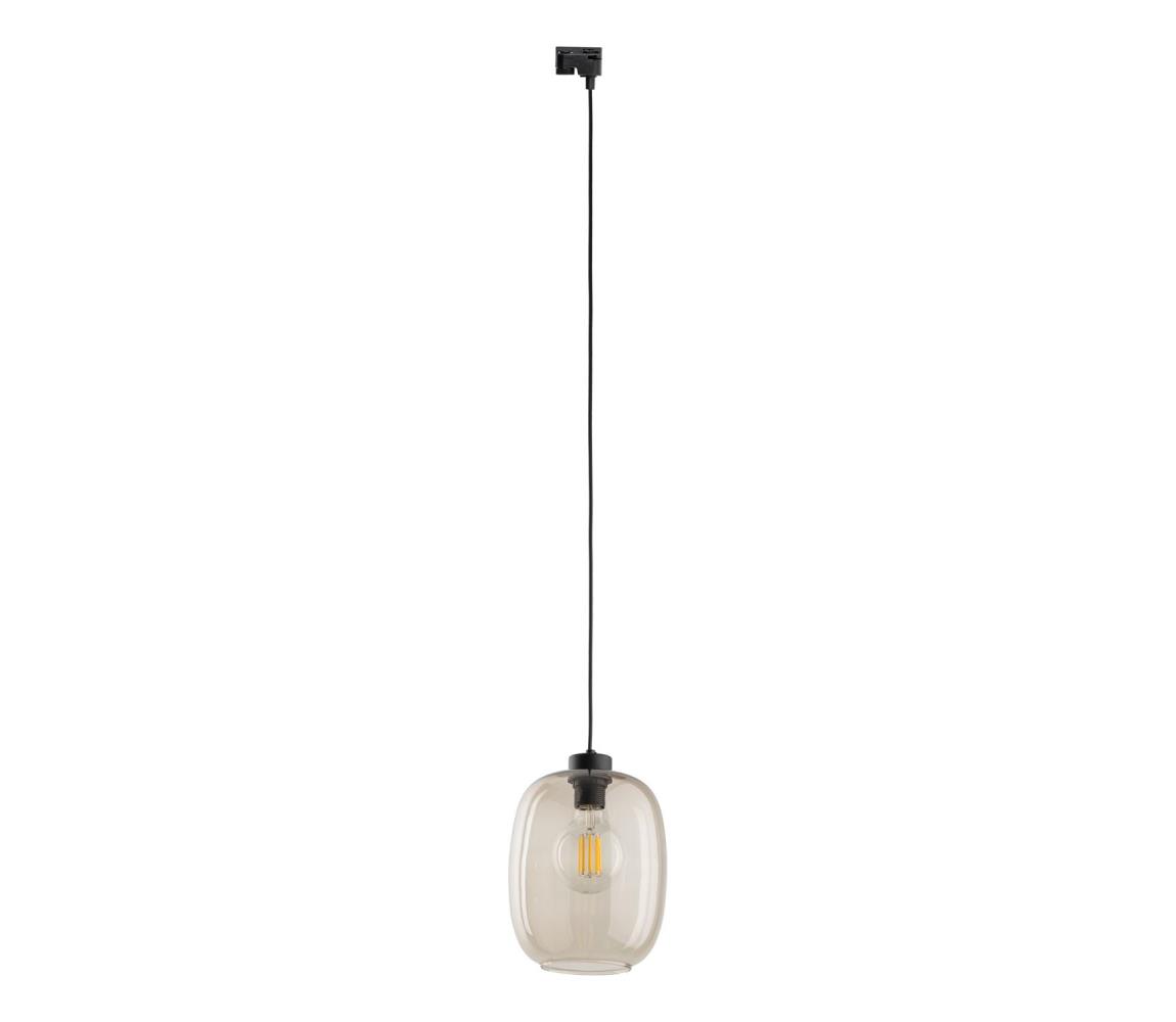 Żyrandol na łańcuchu do systemu szynowego ELIO 1xE27/15W/230V czarny/dymny beżowy