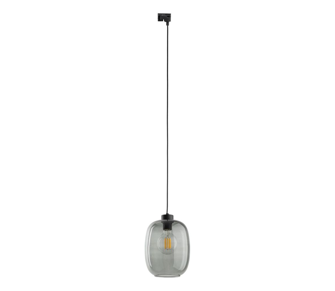 Żyrandol na łańcuchu do systemu szynowego ELIO 1xE27/15W/230V czarny/dymny czarny