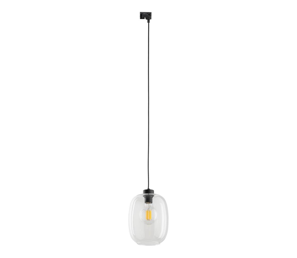 Żyrandol na łańcuchu do systemu szynowego ELIO 1xE27/15W/230V czarny/przezroczysty