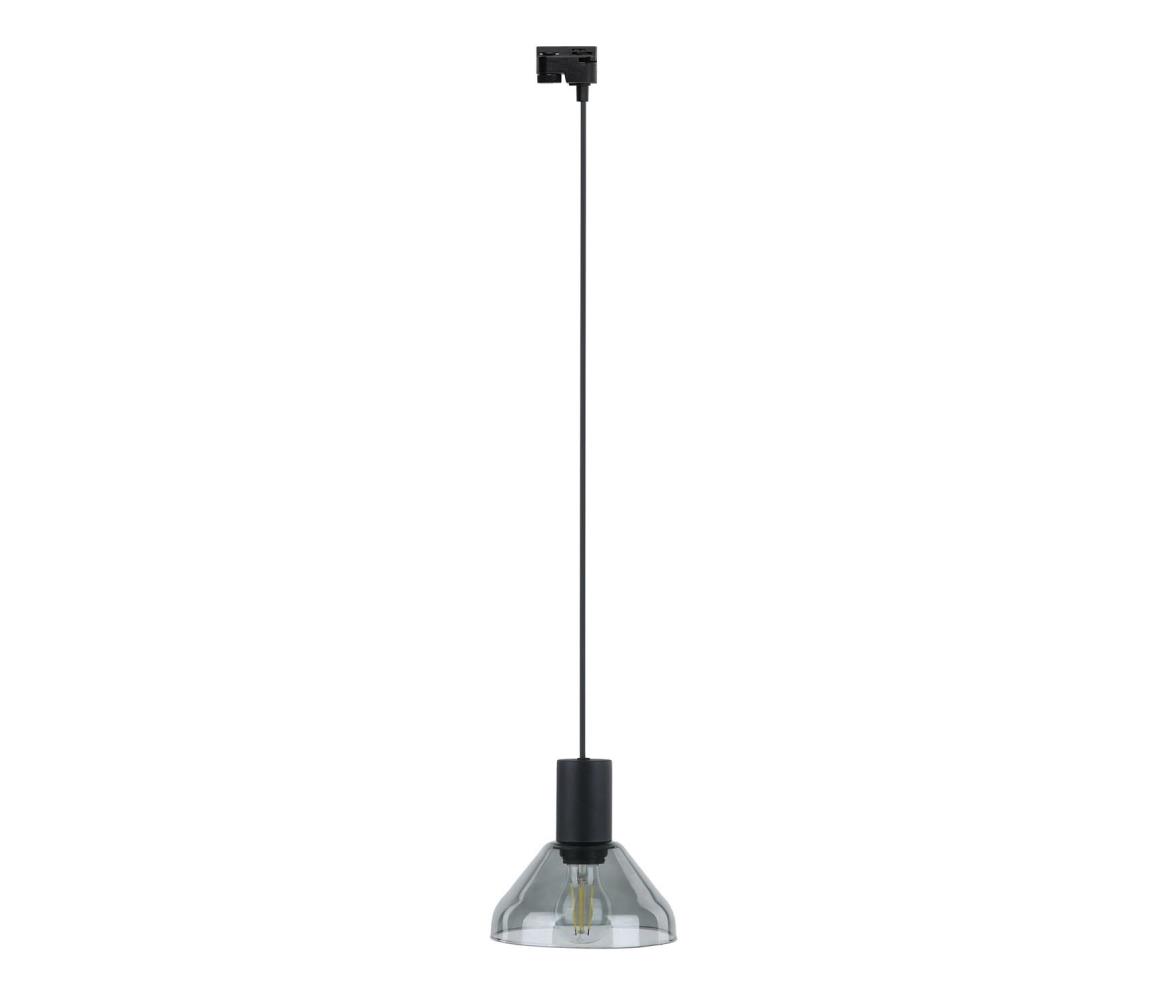 Żyrandol na łańcuchu do systemu szynowego NEO 1xE27/15W/230V czarny/dym czarny