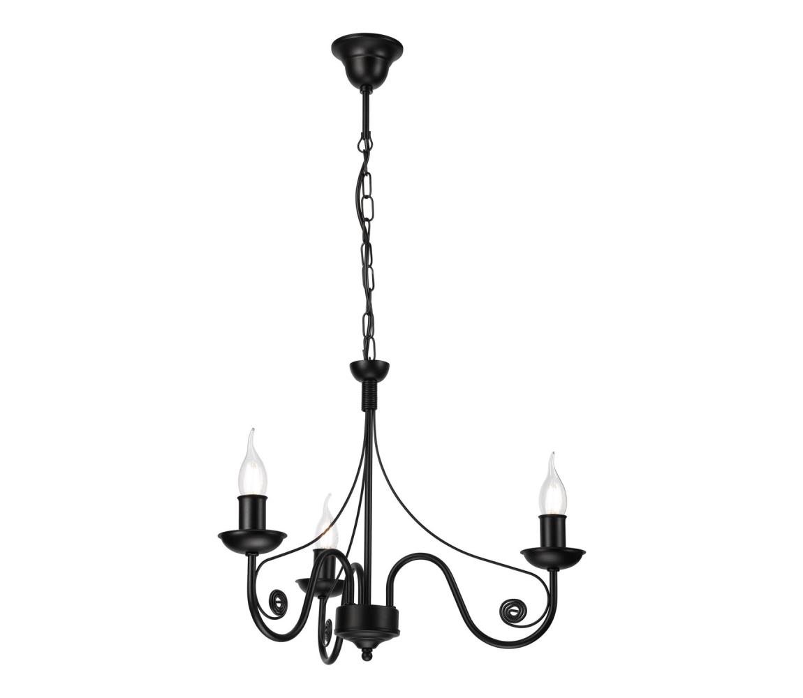 Żyrandol na łańcuchu DONATO 3xE14/40W/230V czarny