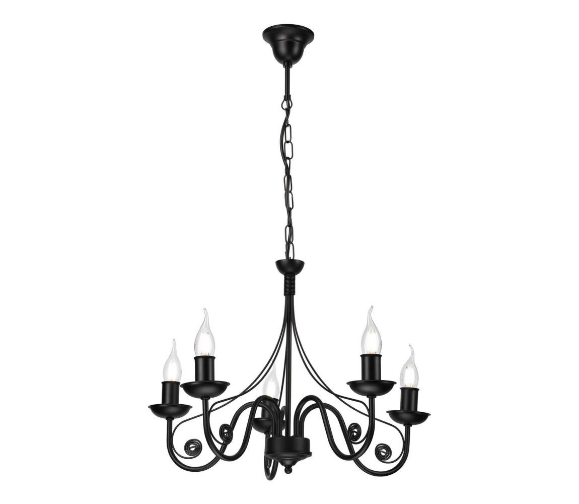Żyrandol na łańcuchu DONATO 5xE14/40W/230V czarny