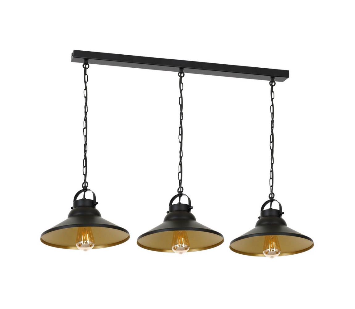 Żyrandol na łańcuchu IRON 3xE27/60W/230V