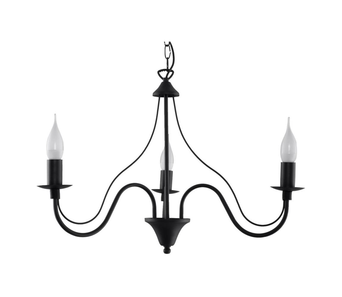 Żyrandol na łańcuchu MINERWA 3 3xE14/40W/230V czarny