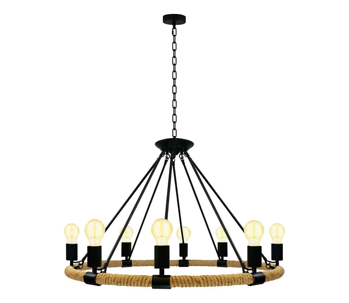 Żyrandol na łańcuchu ROPE ARTHUR 8xE27/20W/230V