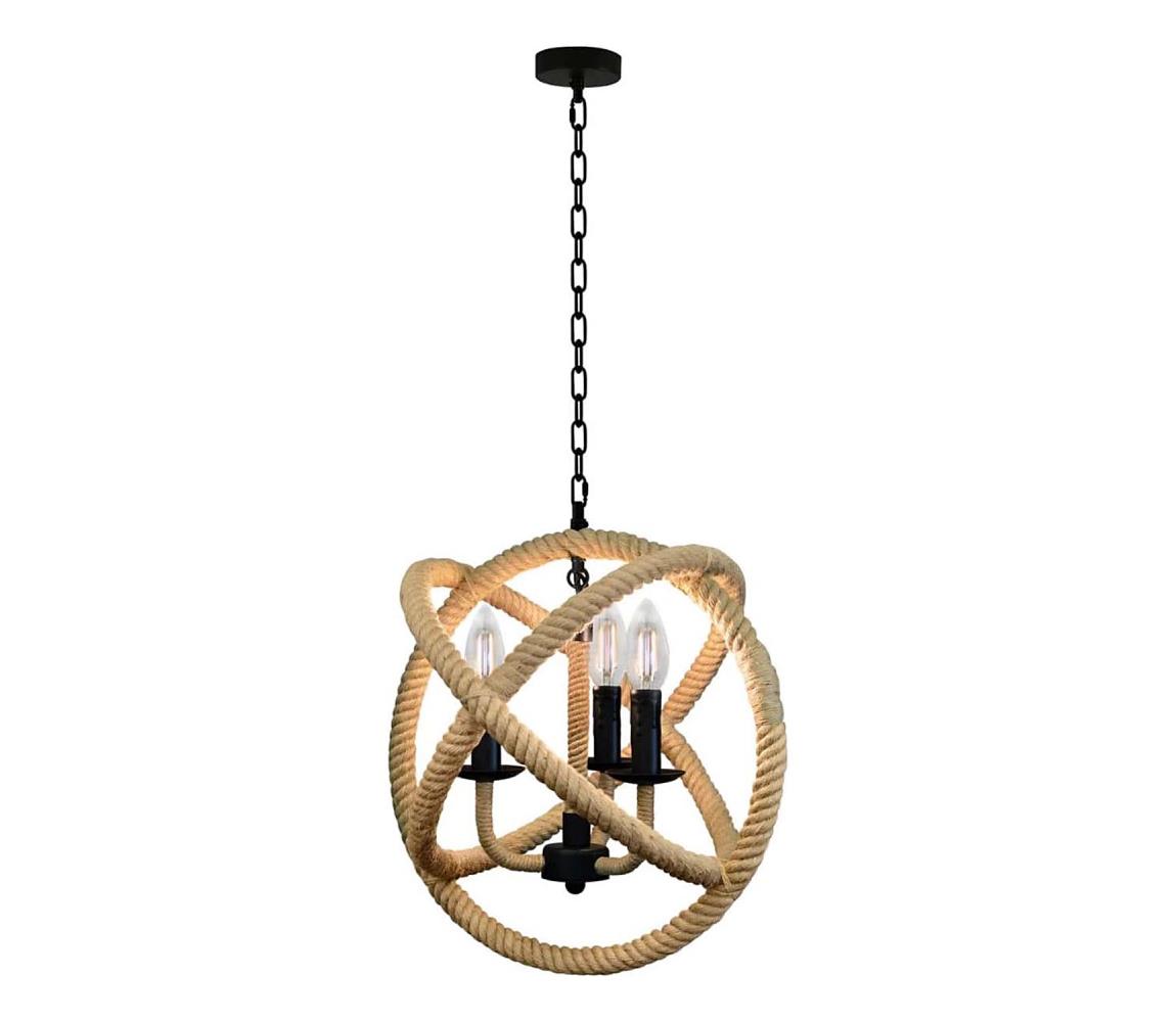 Żyrandol na łańcuchu ROPE GLOBO 3xE14/10W/230V