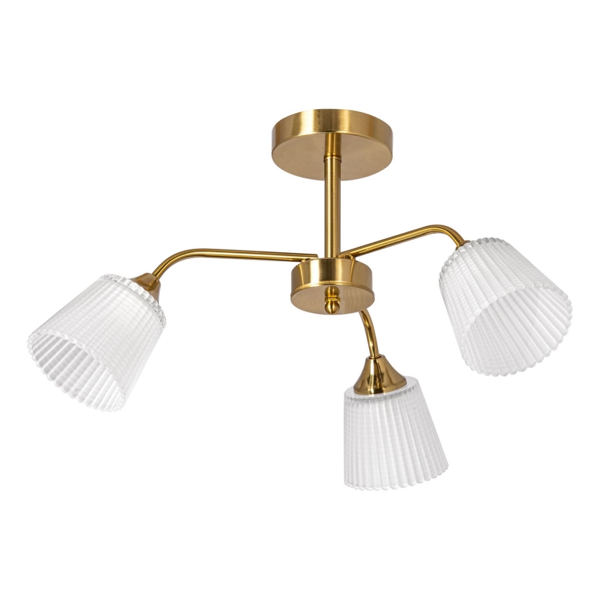Żyrandol na drążku 3xE14/60W/230V złoty