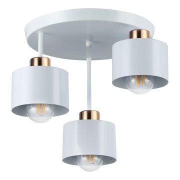 Żyrandol na drążku 3xE27/35W/230V śr. 30 cm biały/złoty