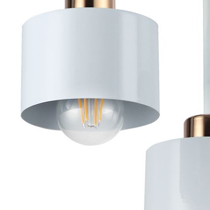 Żyrandol na drążku 3xE27/35W/230V śr. 30 cm biały/złoty