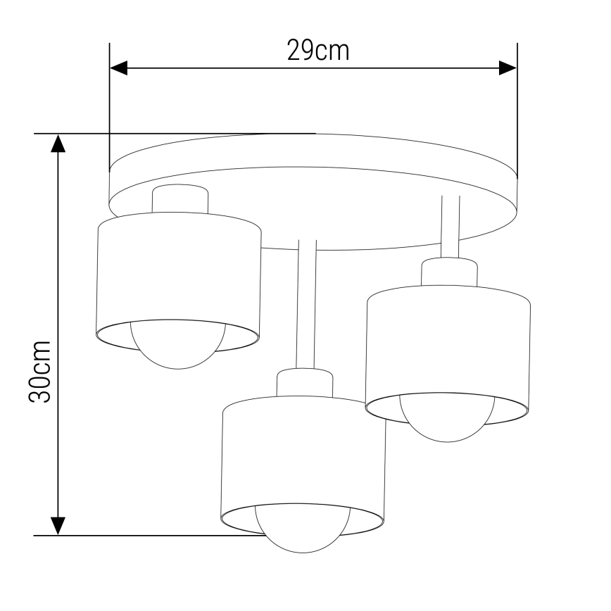 Żyrandol na drążku 3xE27/35W/230V śr. 30 cm biały/złoty