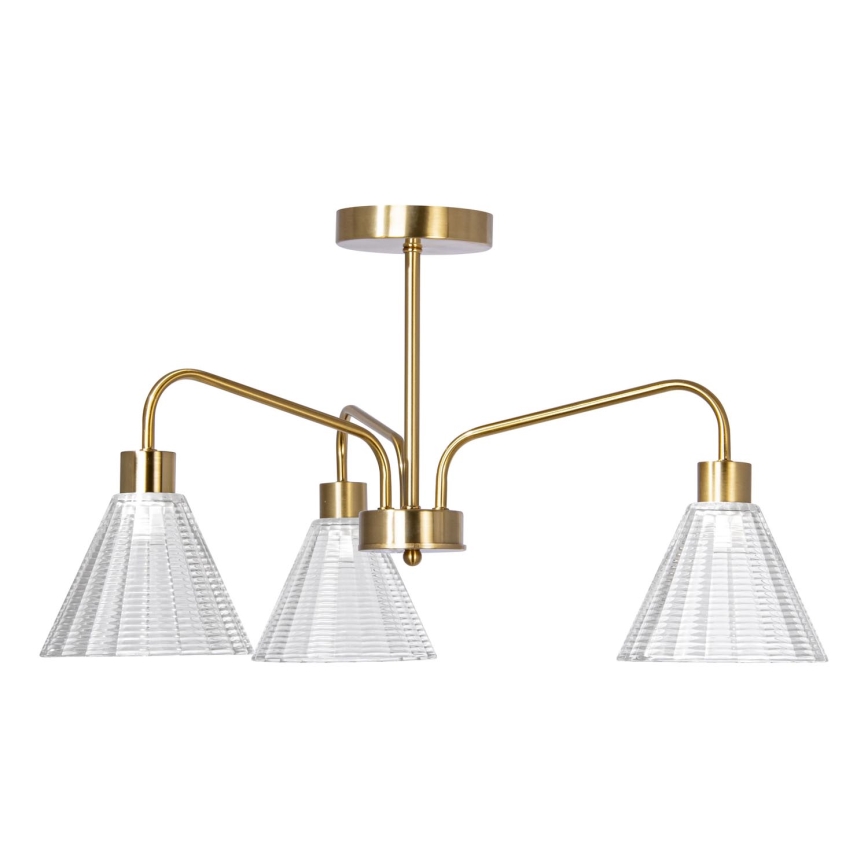 Żyrandol na drążku 3xE27/60W/230V złoty