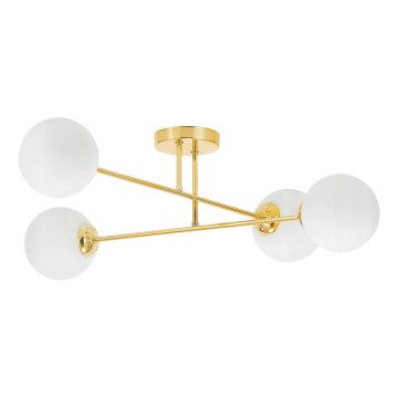 Żyrandol na drążku 4xE27/35W/230V śr. 70 cm złoty