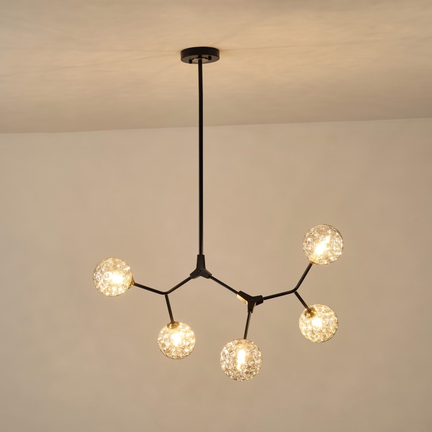 Żyrandol na drążku 5xG9/15W/230V szary
