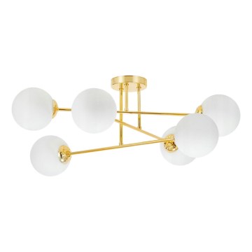 Żyrandol na drążku 6xE27/35W/230V śr. 80 cm złoty
