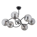 Żyrandol na drążku AURORA 6xE14/10W/230V czarny/chrom błyszczący